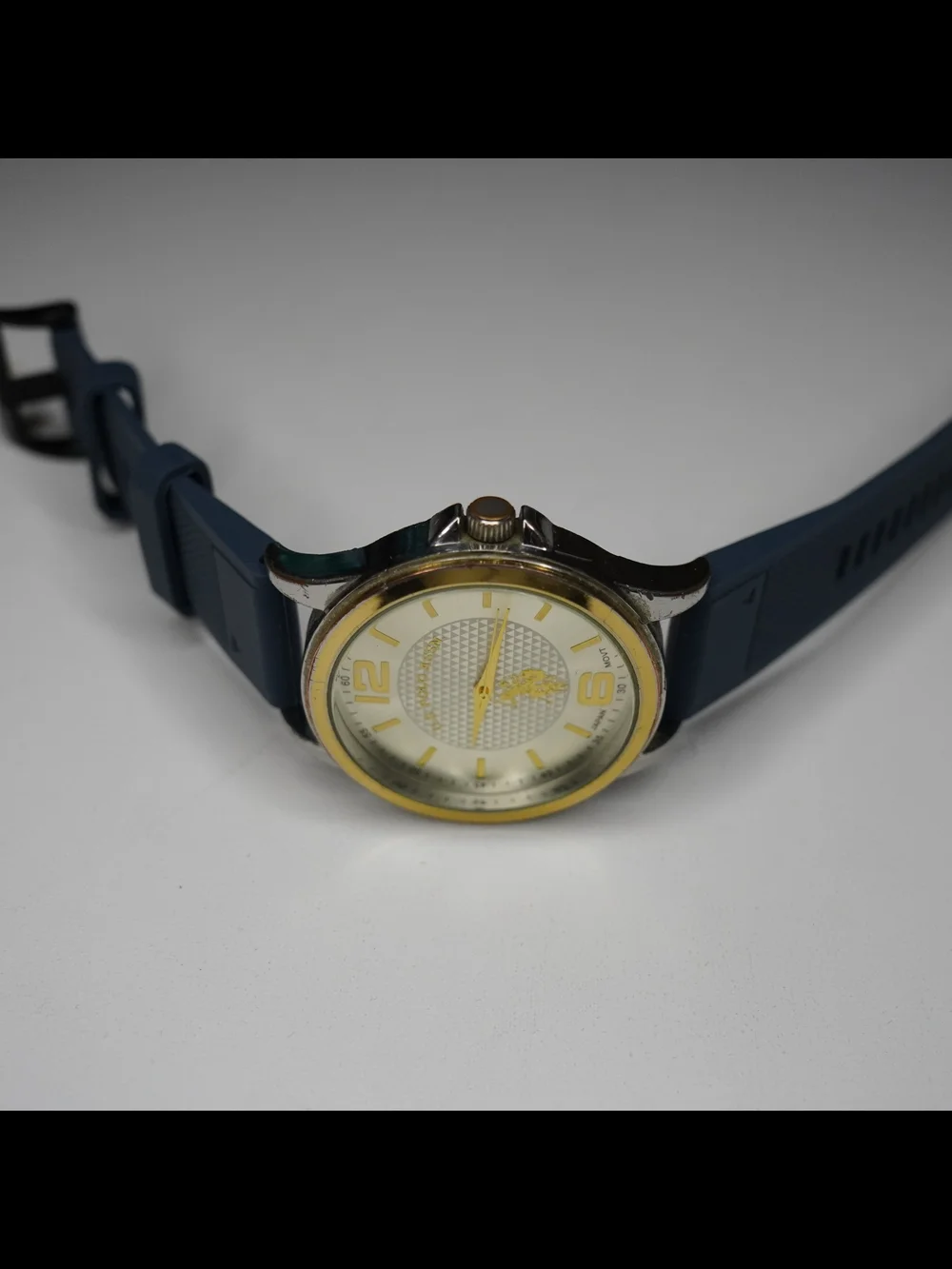 U.S. Polo Assn USC20149 Men's Quartz Watch Silver Dial Blue Rubber Band